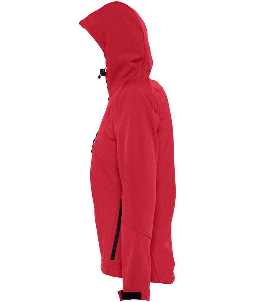 SOL'S Ladies Replay Hooded Soft Shell Jacket in by SOL'S — Custom branded clothing by Print Press, featuring premium embroidery produced in our specialist print lab in the UK.