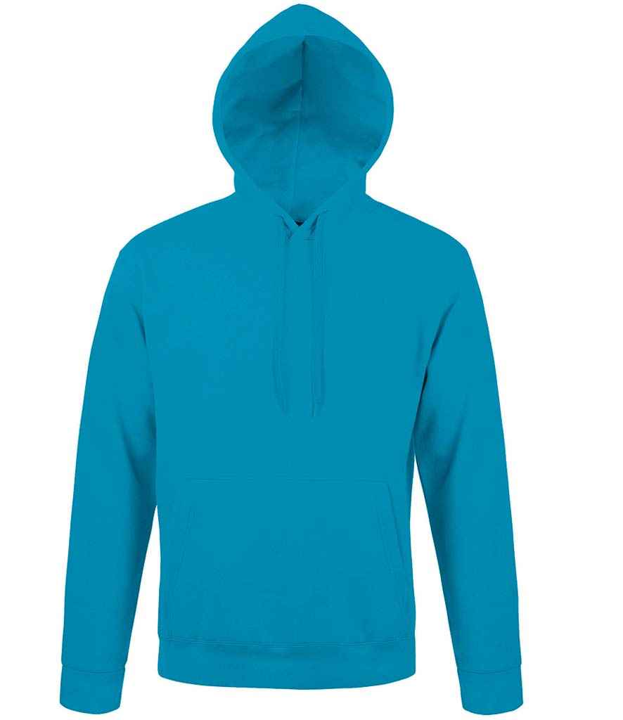 SOL'S Unisex Snake Hooded Sweatshirt in Aqua by SOL'S — Custom branded clothing by Print Press, featuring premium embroidery produced in our specialist print lab in the UK.