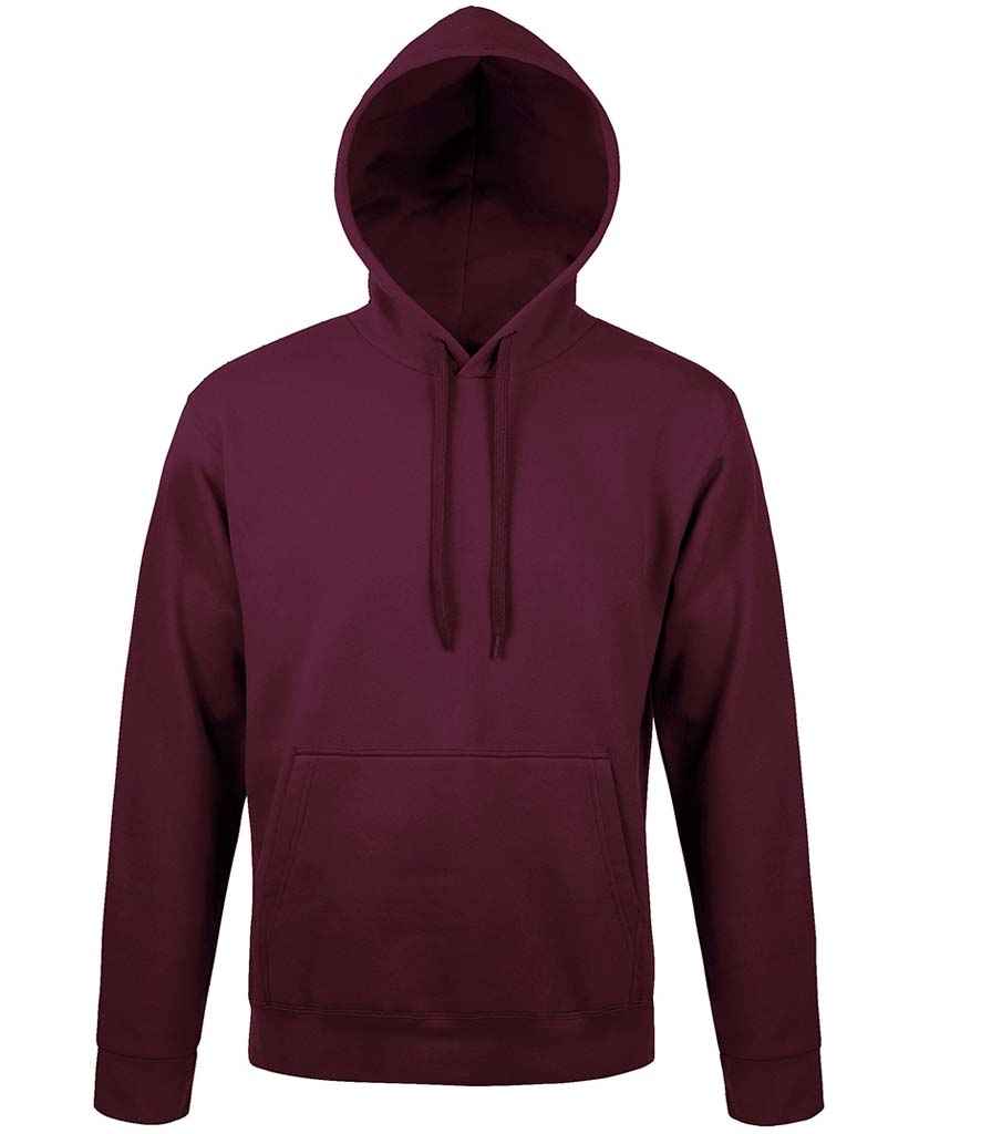 SOL'S Unisex Snake Hooded Sweatshirt in Burgundy by SOL'S — Custom branded clothing by Print Press, featuring premium embroidery produced in our specialist print lab in the UK.