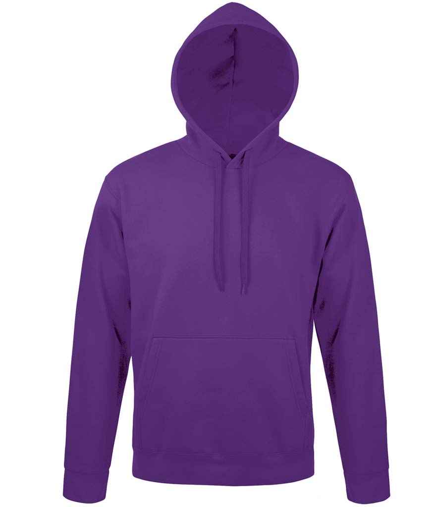 SOL'S Unisex Snake Hooded Sweatshirt in Dark Purple by SOL'S — Custom branded clothing by Print Press, featuring premium embroidery produced in our specialist print lab in the UK.