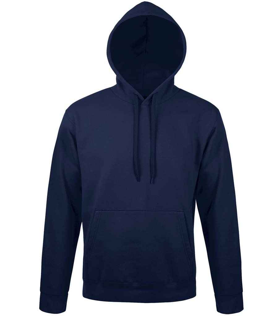 SOL'S Unisex Snake Hooded Sweatshirt in French Navy by SOL'S — Custom branded clothing by Print Press, featuring premium embroidery produced in our specialist print lab in the UK.