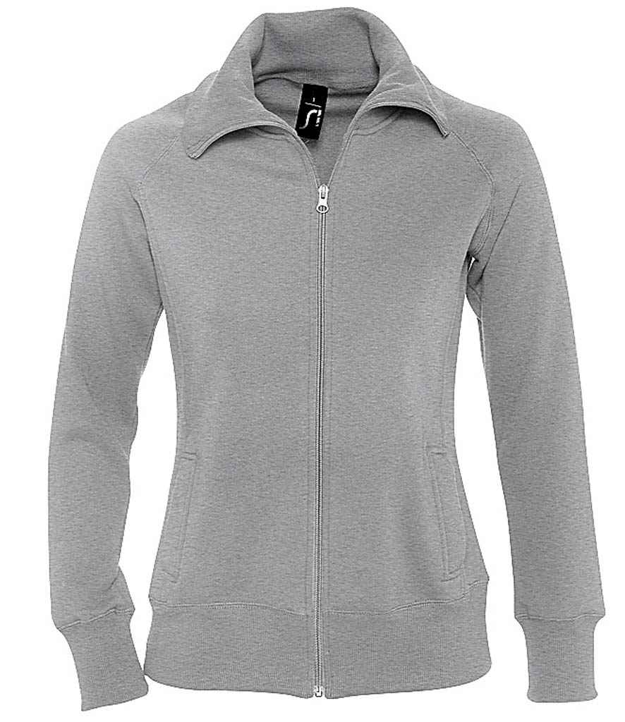 SOL'S Ladies Soda Sweat Jacket in Deep Grey Marl by SOL'S — Custom branded clothing by Print Press, featuring premium embroidery produced in our specialist print lab in the UK.