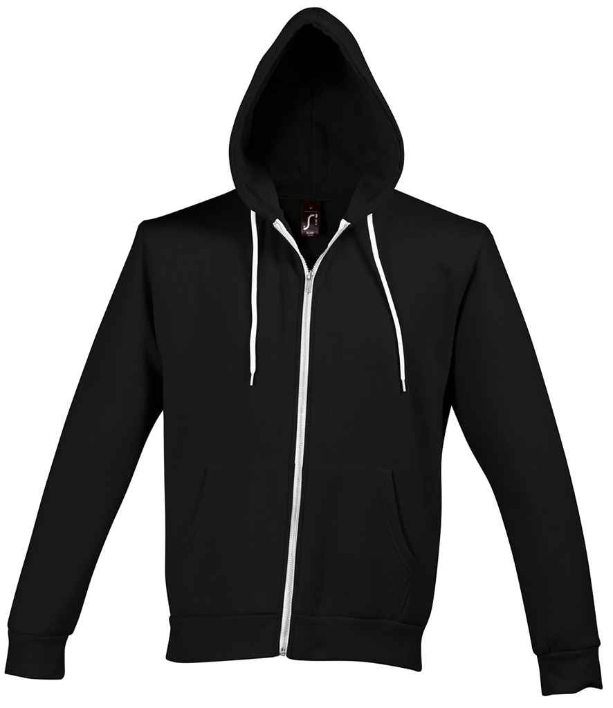SOL'S Unisex Silver Hooded Jacket in Black by SOL'S — Custom branded clothing by Print Press, featuring premium embroidery produced in our specialist print lab in the UK.