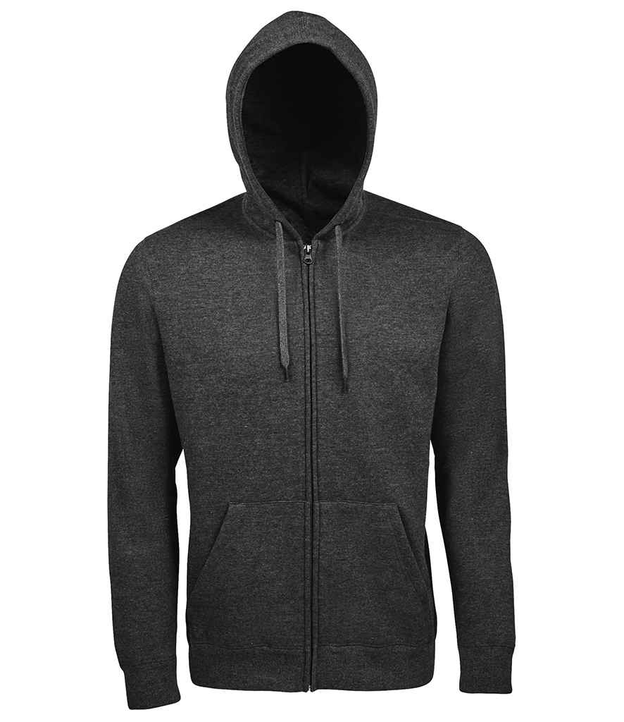 SOL'S Seven Zip Hooded Sweatshirt in Charcoal Marl by SOL'S — Custom branded clothing by Print Press, featuring premium embroidery produced in our specialist print lab in the UK.