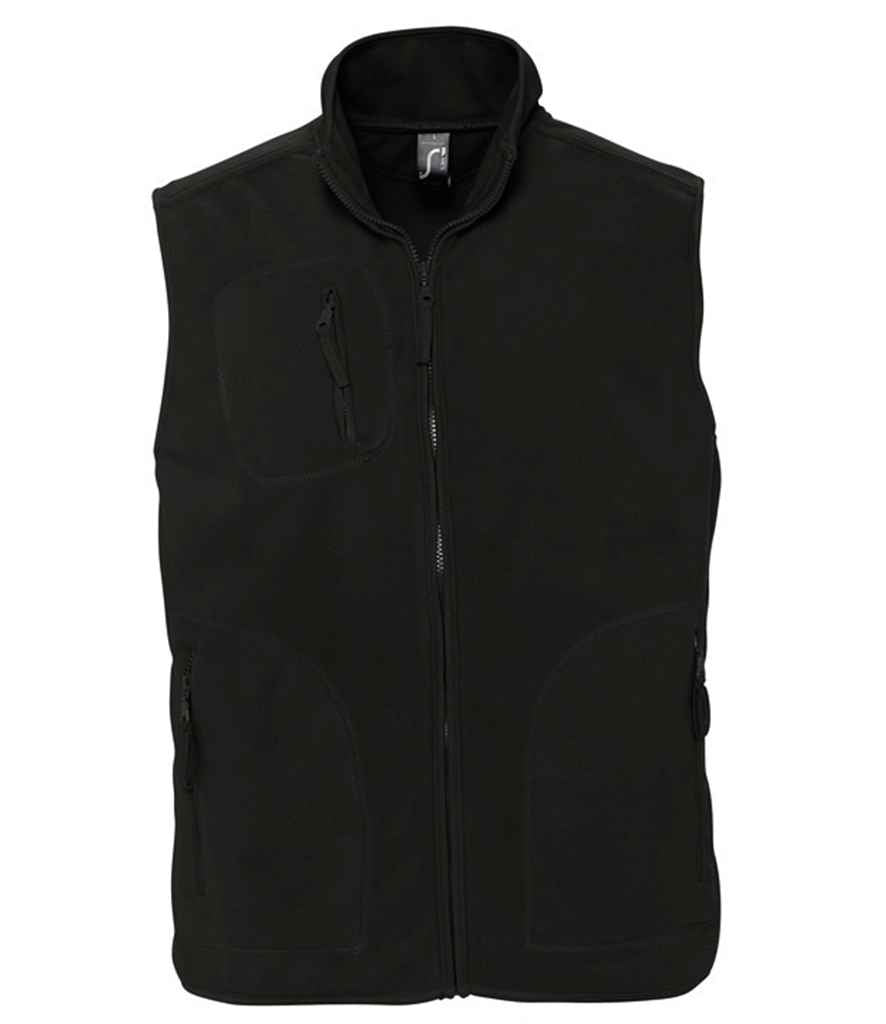 SOL'S Unisex Norway Fleece Bodywarmer in Black by SOL'S — Custom branded clothing by Print Press, featuring premium embroidery produced in our specialist print lab in the UK.