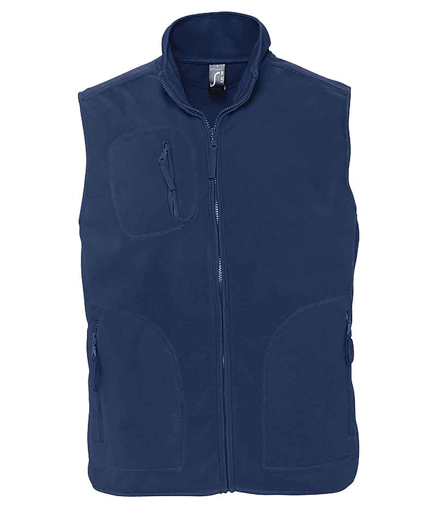 SOL'S Unisex Norway Fleece Bodywarmer in Navy by SOL'S — Custom branded clothing by Print Press, featuring premium embroidery produced in our specialist print lab in the UK.