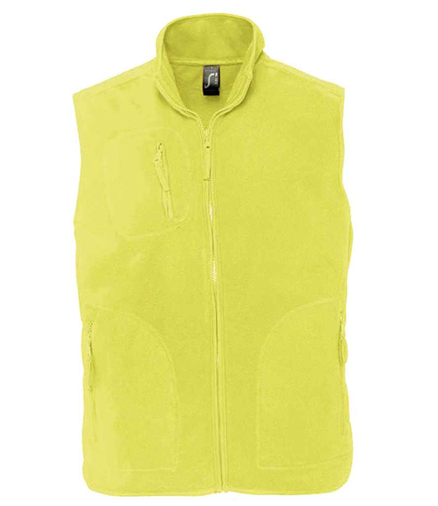 SOL'S Unisex Norway Fleece Bodywarmer in Neon Yellow by SOL'S — Custom branded clothing by Print Press, featuring premium embroidery produced in our specialist print lab in the UK.
