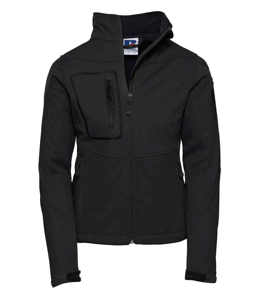 Russell Ladies Sports Shell 5000 Jacket in Black by Russell — Custom branded clothing by Print Press, featuring premium embroidery produced in our specialist print lab in the UK.