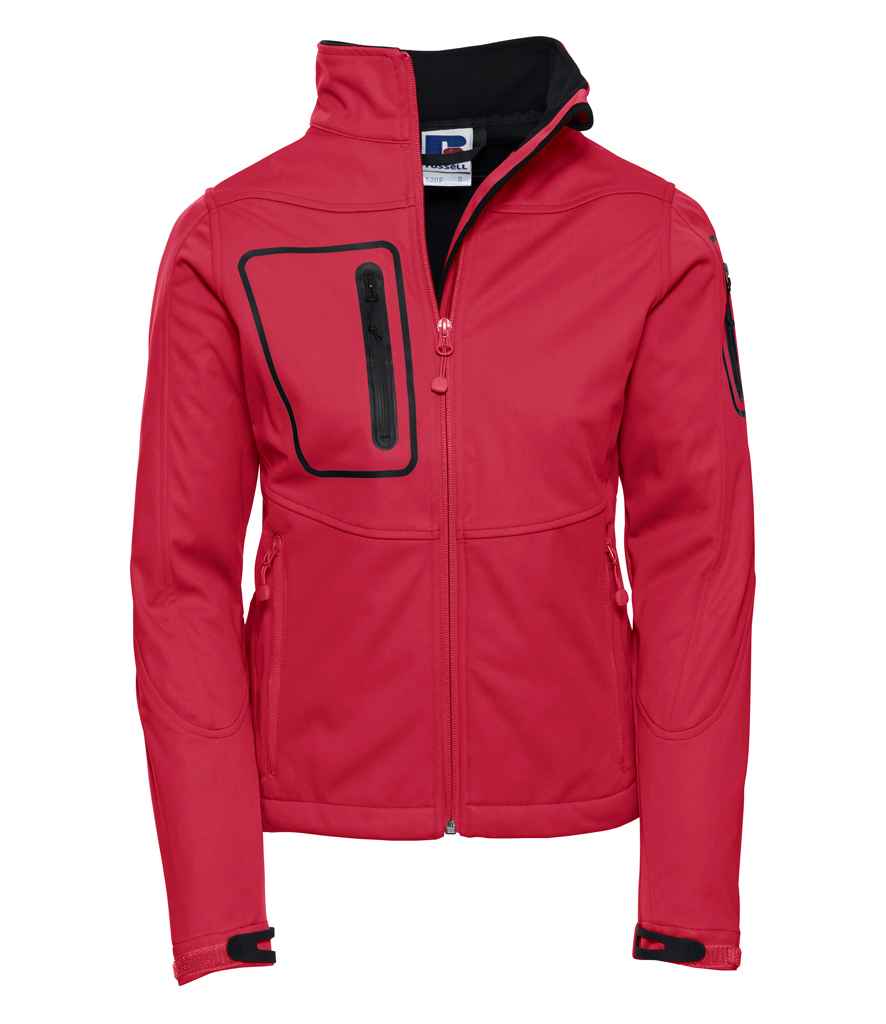 Russell Ladies Sports Shell 5000 Jacket in Classic Red by Russell — Custom branded clothing by Print Press, featuring premium embroidery produced in our specialist print lab in the UK.