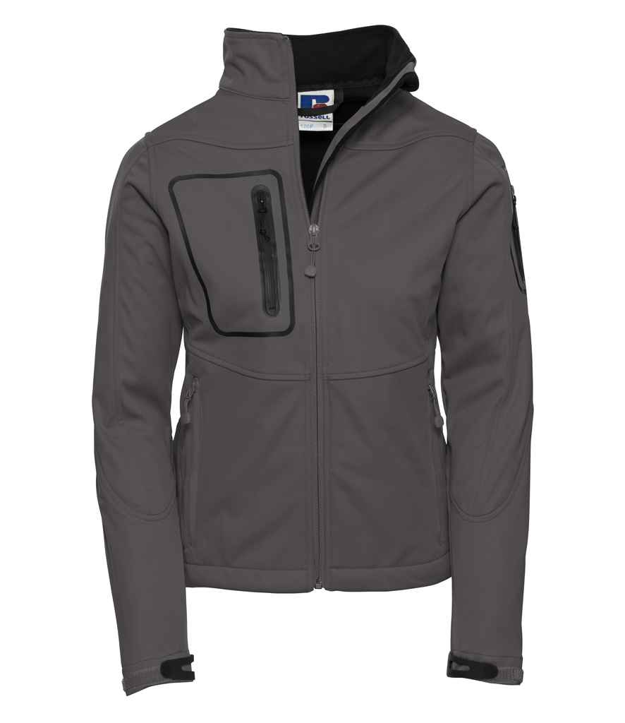 Russell Ladies Sports Shell 5000 Jacket in Titanium by Russell — Custom branded clothing by Print Press, featuring premium embroidery produced in our specialist print lab in the UK.