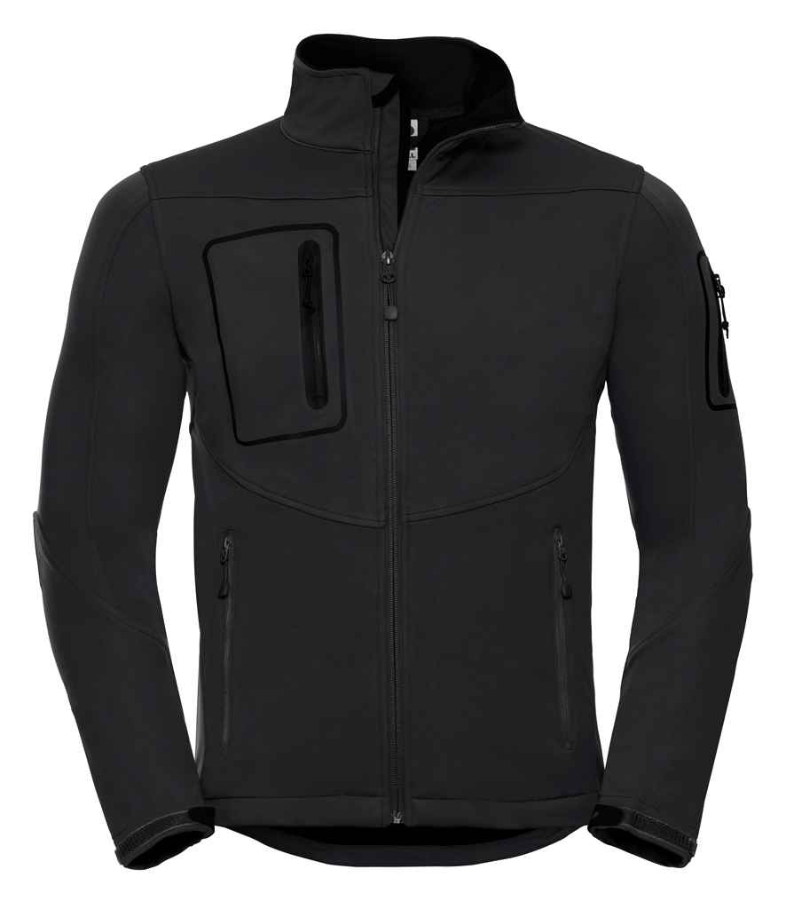 Russell Sports Shell 5000 Jacket in Black by Russell — Custom branded clothing by Print Press, featuring premium embroidery produced in our specialist print lab in the UK.