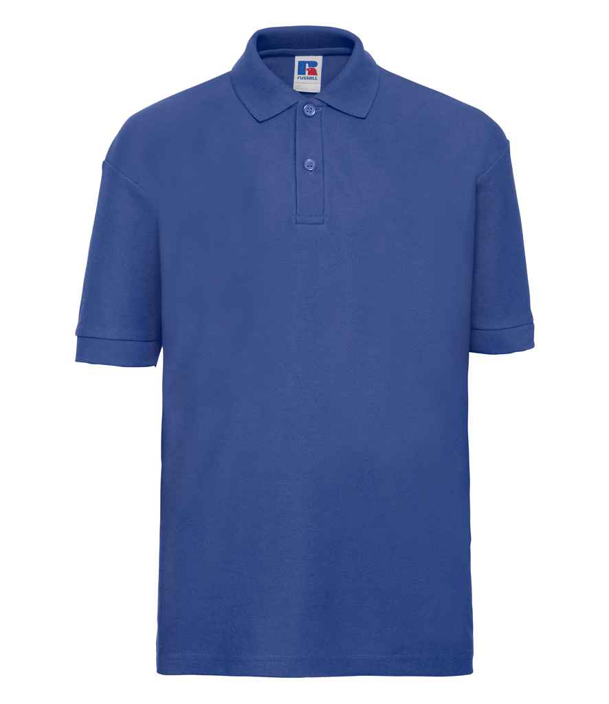 Russell Schoolgear Kids Poly/Cotton Piqué Polo Shirt in Bright Royal by Russell — Custom branded clothing by Print Press, featuring premium embroidery produced in our specialist print lab in the UK.