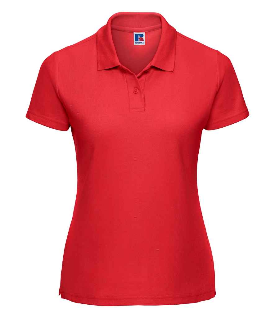 Russell Ladies Classic Poly/Cotton Piqué Polo Shirt in Bright Red by Russell — Custom branded clothing by Print Press, featuring premium embroidery produced in our specialist print lab in the UK.