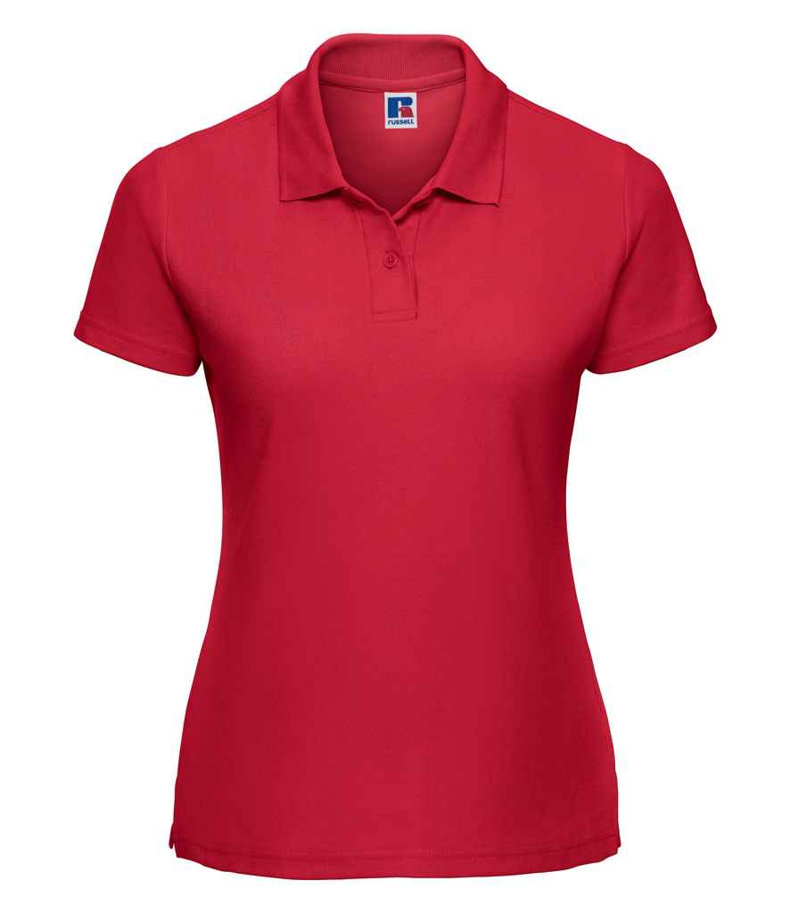 Russell Ladies Classic Poly/Cotton Piqué Polo Shirt in Classic Red by Russell — Custom branded clothing by Print Press, featuring premium embroidery produced in our specialist print lab in the UK.