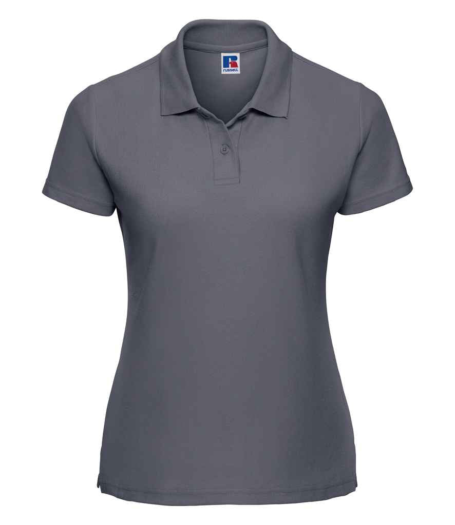 Russell Ladies Classic Poly/Cotton Piqué Polo Shirt in Convoy Grey by Russell — Custom branded clothing by Print Press, featuring premium embroidery produced in our specialist print lab in the UK.