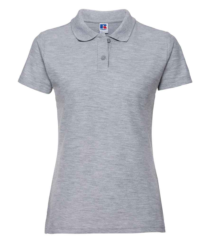 Russell Ladies Classic Poly/Cotton Piqué Polo Shirt in Light Oxford by Russell — Custom branded clothing by Print Press, featuring premium embroidery produced in our specialist print lab in the UK.