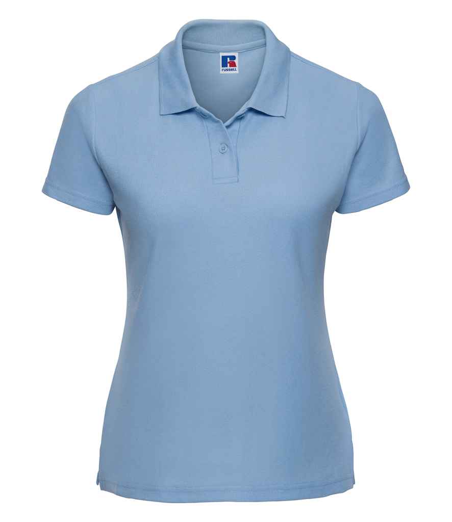 Russell Ladies Classic Poly/Cotton Piqué Polo Shirt in Sky Blue by Russell — Custom branded clothing by Print Press, featuring premium embroidery produced in our specialist print lab in the UK.