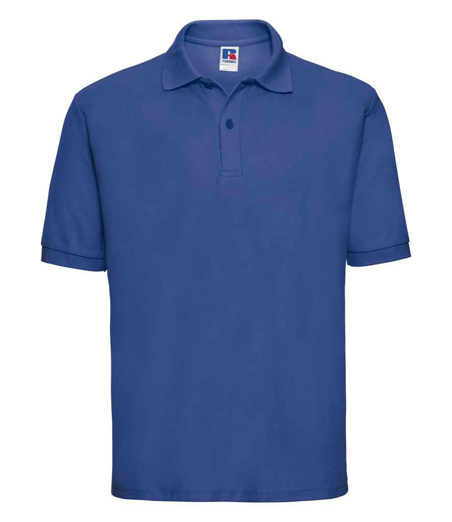 Russell Poly/Cotton Piqué Polo Shirt in Bright Royal by Russell — Custom branded clothing by Print Press, featuring premium embroidery produced in our specialist print lab in the UK.