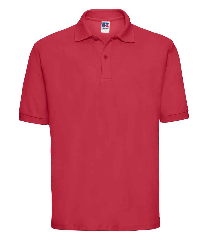 Russell Poly/Cotton Piqué Polo Shirt in Classic Red by Russell — Custom branded clothing by Print Press, featuring premium embroidery produced in our specialist print lab in the UK.