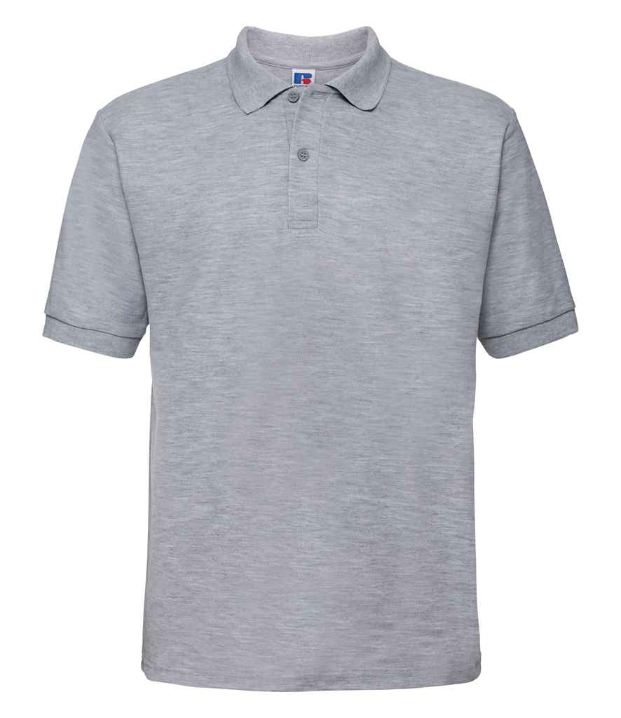 Russell Poly/Cotton Piqué Polo Shirt in Light Oxford by Russell — Custom branded clothing by Print Press, featuring premium embroidery produced in our specialist print lab in the UK.