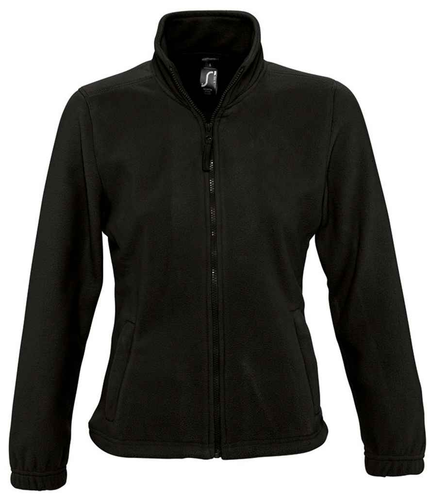 SOL'S Ladies North Fleece Jacket in Black by SOL'S — Custom branded clothing by Print Press, featuring premium embroidery produced in our specialist print lab in the UK.