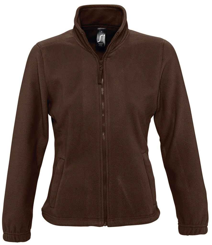 SOL'S Ladies North Fleece Jacket in Dark Chocolate by SOL'S — Custom branded clothing by Print Press, featuring premium embroidery produced in our specialist print lab in the UK.