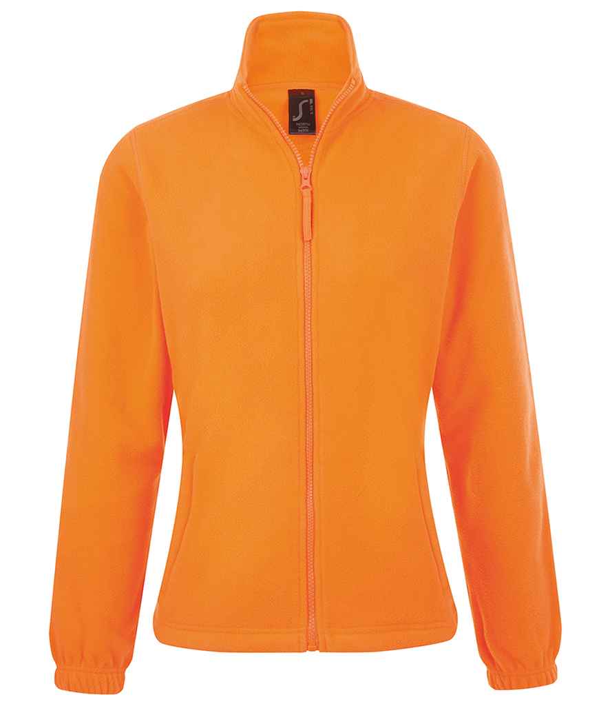 SOL'S Ladies North Fleece Jacket in Neon Orange by SOL'S — Custom branded clothing by Print Press, featuring premium embroidery produced in our specialist print lab in the UK.