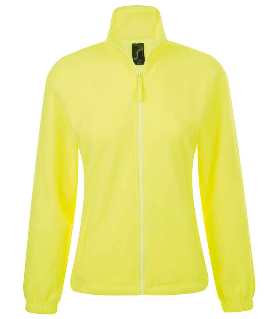 SOL'S Ladies North Fleece Jacket in Neon Yellow by SOL'S — Custom branded clothing by Print Press, featuring premium embroidery produced in our specialist print lab in the UK.