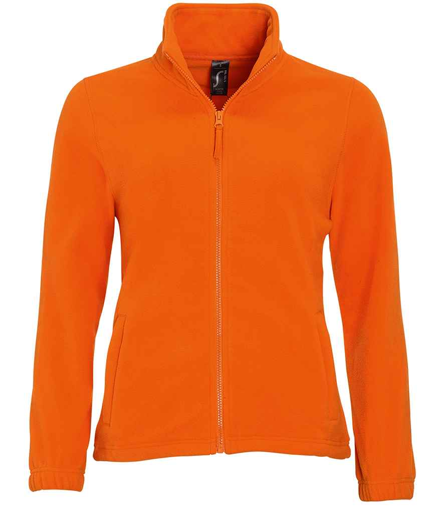 SOL'S Ladies North Fleece Jacket in Orange by SOL'S — Custom branded clothing by Print Press, featuring premium embroidery produced in our specialist print lab in the UK.