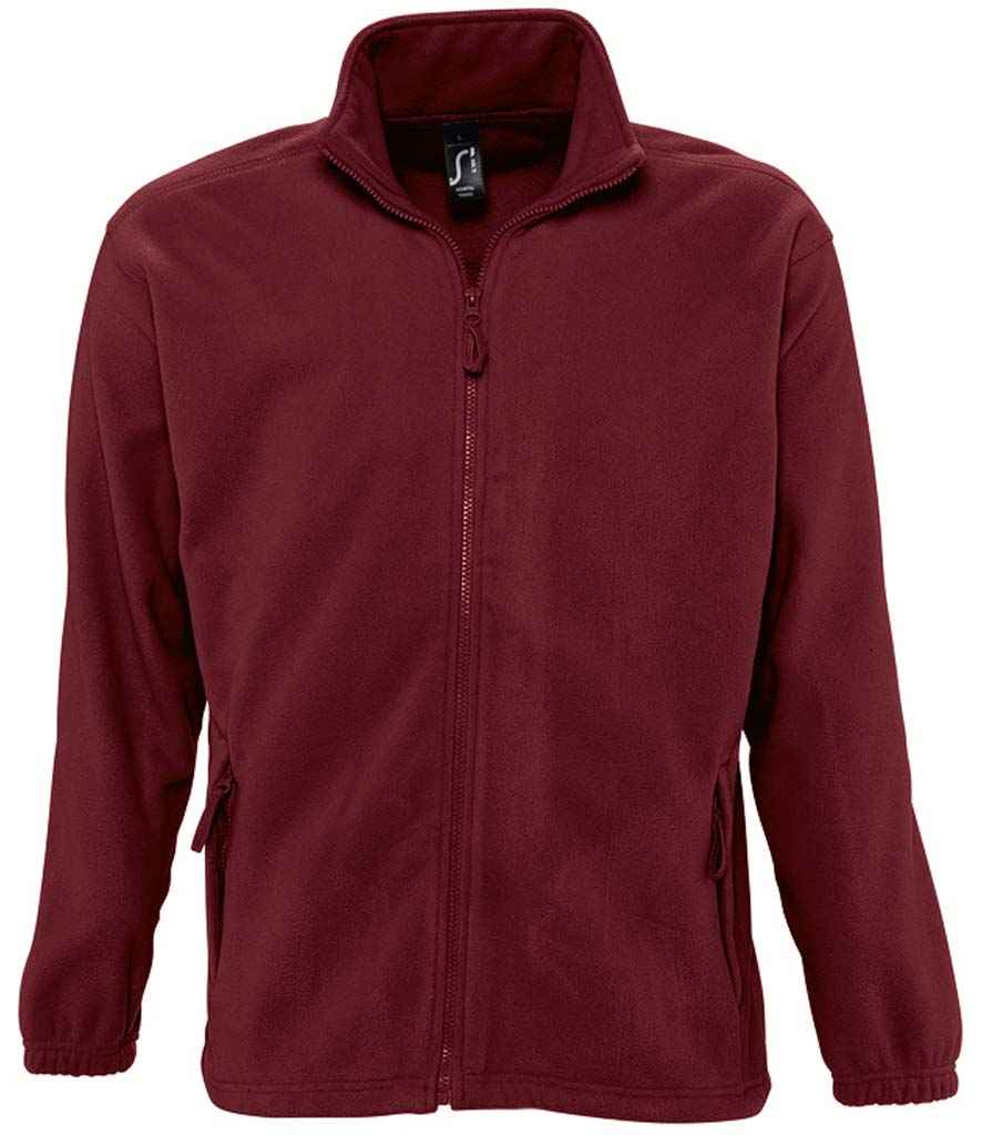 SOL'S North Fleece Jacket in Burgundy by SOL'S — Custom branded clothing by Print Press, featuring premium embroidery produced in our specialist print lab in the UK.