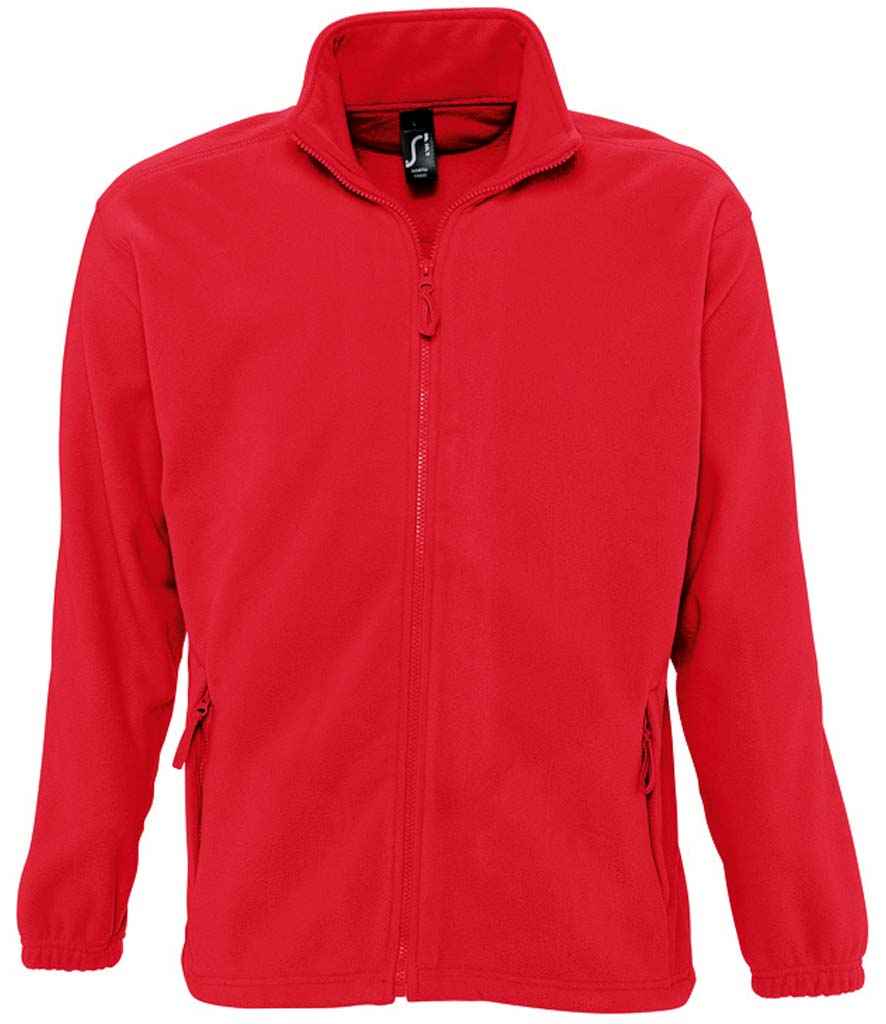 SOL'S North Fleece Jacket in Red by SOL'S — Custom branded clothing by Print Press, featuring premium embroidery produced in our specialist print lab in the UK.