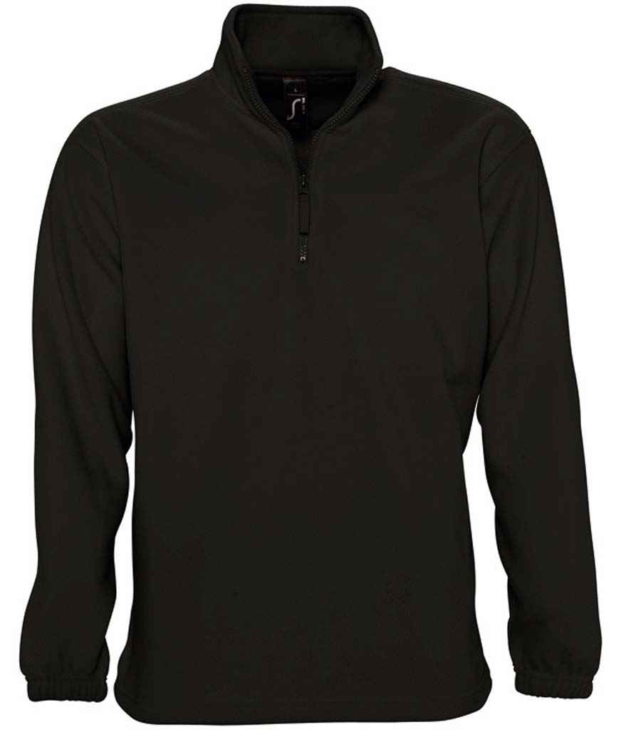 SOL'S Ness Zip Neck Fleece in Black by SOL'S — Custom branded clothing by Print Press, featuring premium embroidery produced in our specialist print lab in the UK.