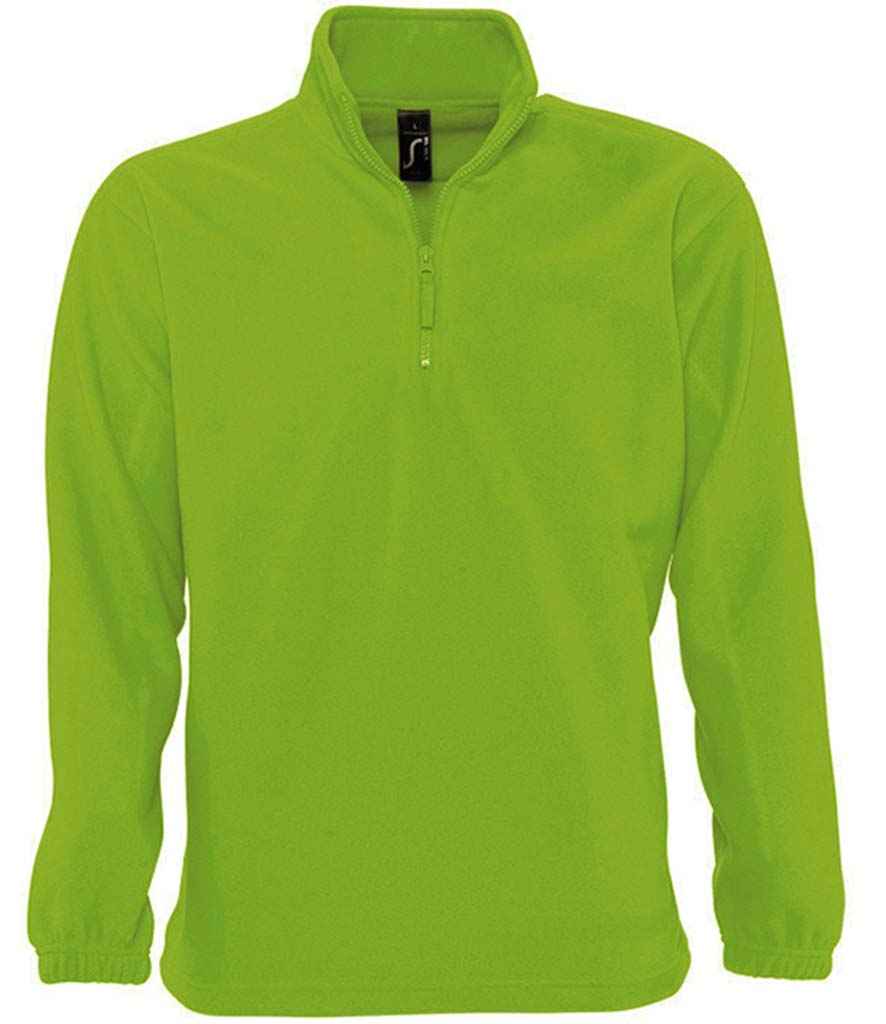 SOL'S Ness Zip Neck Fleece in Lime Green by SOL'S — Custom branded clothing by Print Press, featuring premium embroidery produced in our specialist print lab in the UK.