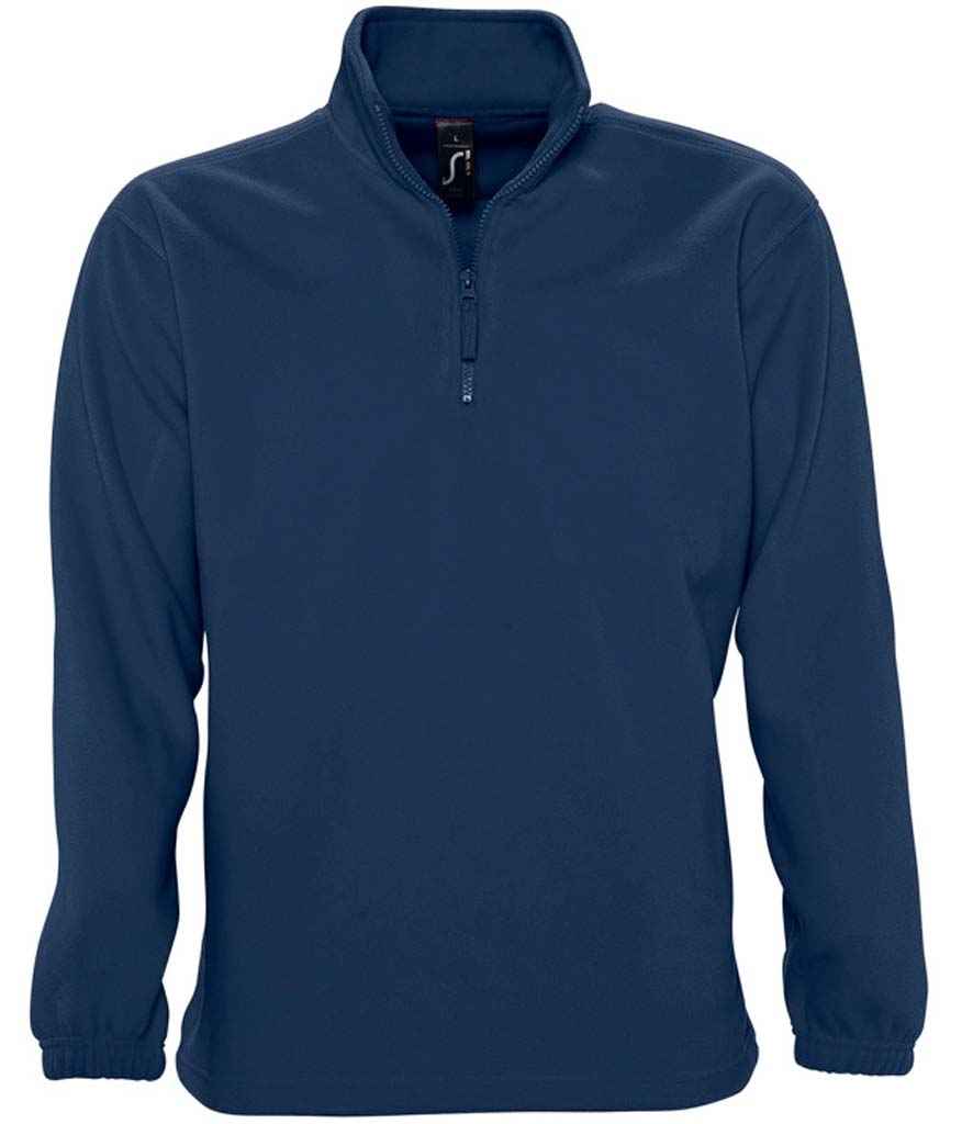 SOL'S Ness Zip Neck Fleece in Navy by SOL'S — Custom branded clothing by Print Press, featuring premium embroidery produced in our specialist print lab in the UK.
