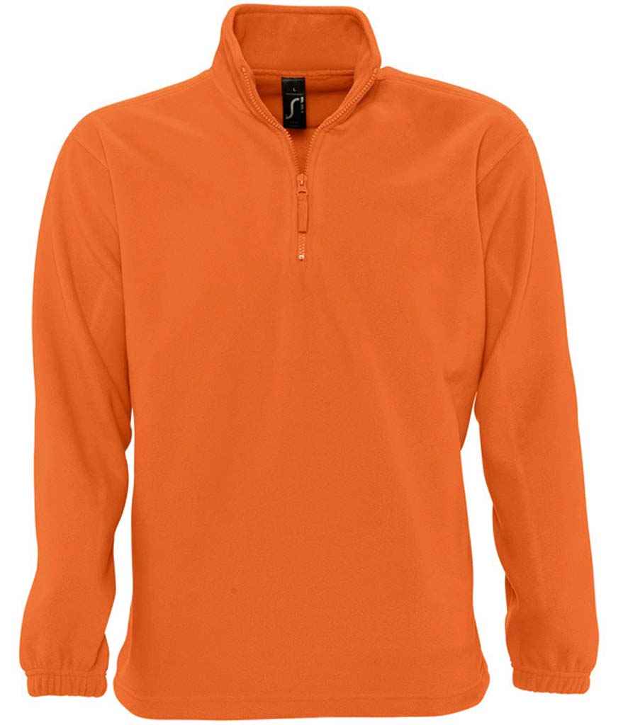 SOL'S Ness Zip Neck Fleece in Orange by SOL'S — Custom branded clothing by Print Press, featuring premium embroidery produced in our specialist print lab in the UK.