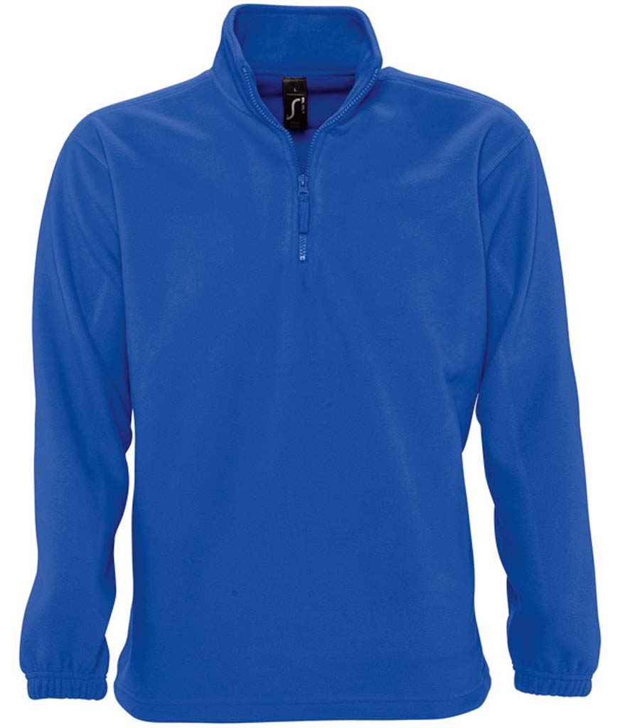 SOL'S Ness Zip Neck Fleece in Royal Blue by SOL'S — Custom branded clothing by Print Press, featuring premium embroidery produced in our specialist print lab in the UK.