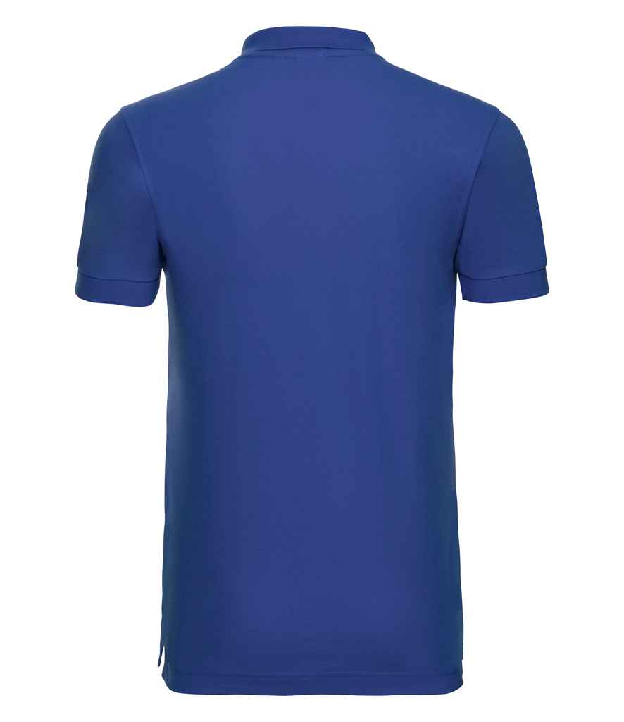 Russell Stretch Piqué Polo Shirt in by Russell — Custom branded clothing by Print Press, featuring premium embroidery produced in our specialist print lab in the UK.