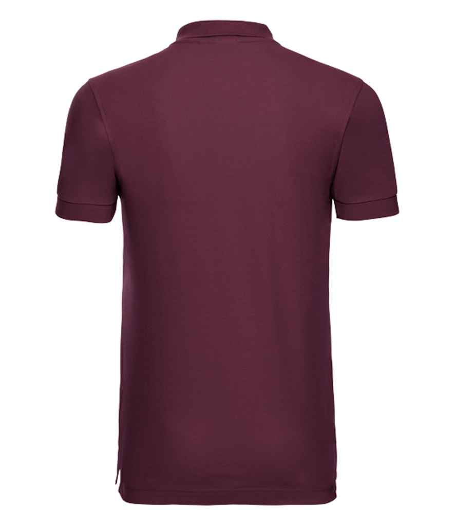 Russell Stretch Piqué Polo Shirt in by Russell — Custom branded clothing by Print Press, featuring premium embroidery produced in our specialist print lab in the UK.