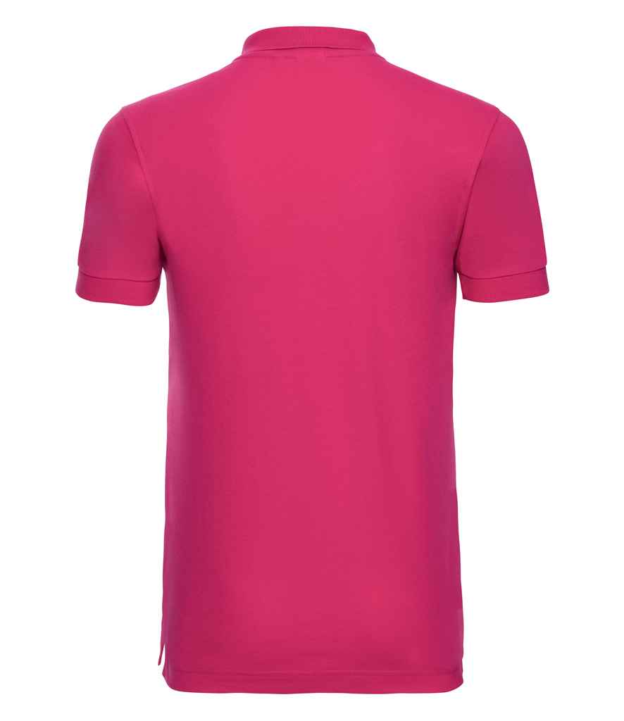 Russell Stretch Piqué Polo Shirt in by Russell — Custom branded clothing by Print Press, featuring premium embroidery produced in our specialist print lab in the UK.