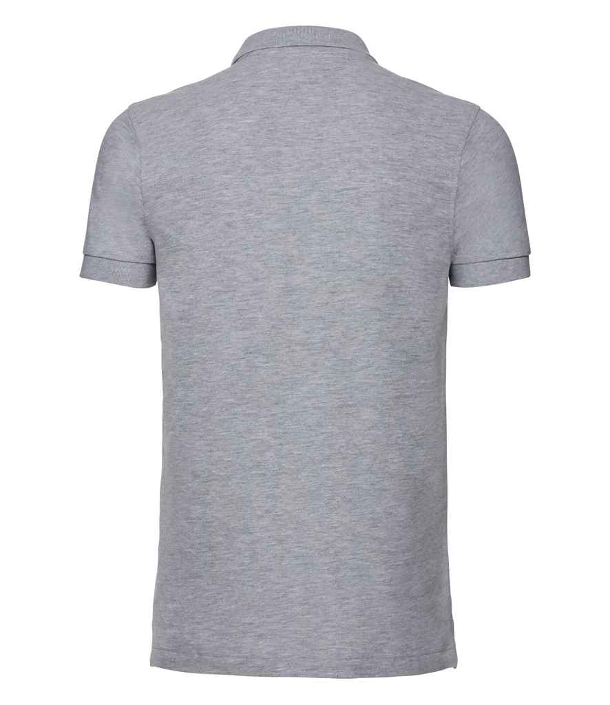 Russell Stretch Piqué Polo Shirt in by Russell — Custom branded clothing by Print Press, featuring premium embroidery produced in our specialist print lab in the UK.