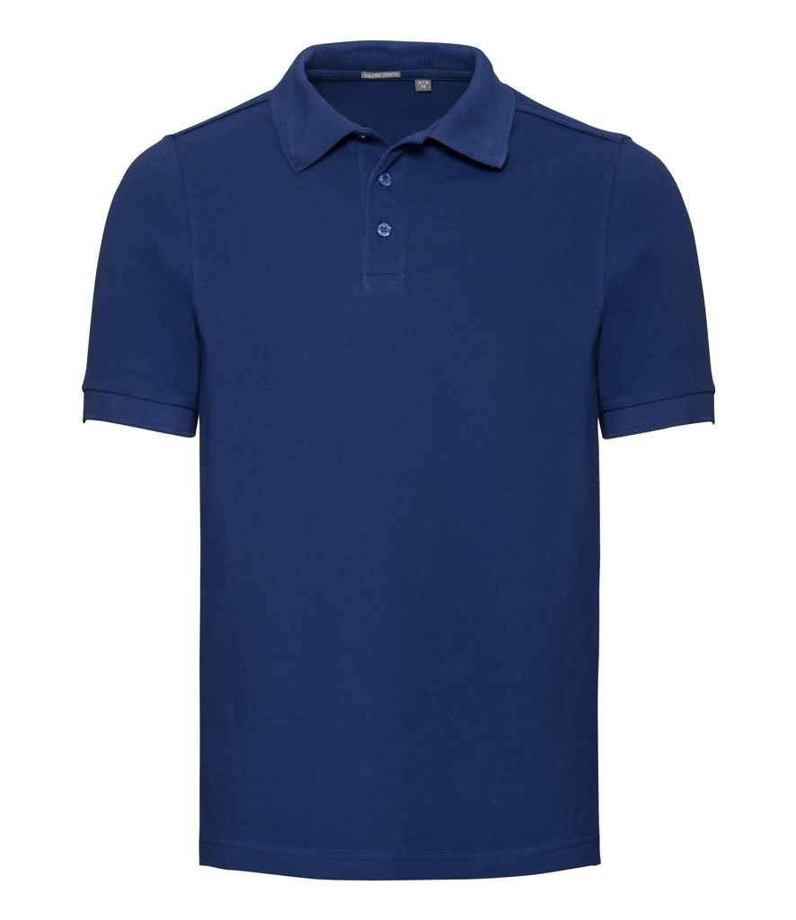 Russell Tailored Stretch Piqué Polo Shirt in Bright Royal by Russell — Custom branded clothing by Print Press, featuring premium embroidery produced in our specialist print lab in the UK.