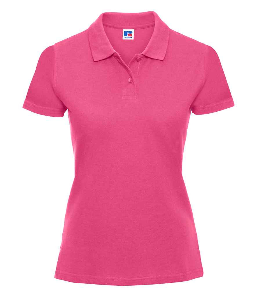 Russell Ladies Classic Cotton Piqué Polo Shirt in Fuchsia by Russell — Custom branded clothing by Print Press, featuring premium embroidery produced in our specialist print lab in the UK.