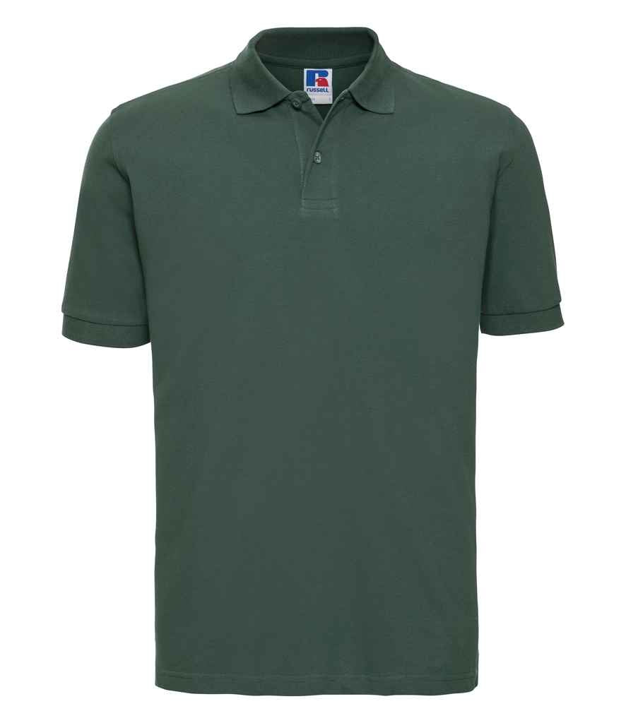 Russell Classic Cotton Piqué Polo Shirt in Bottle Green by Russell — Custom branded clothing by Print Press, featuring premium embroidery produced in our specialist print lab in the UK.