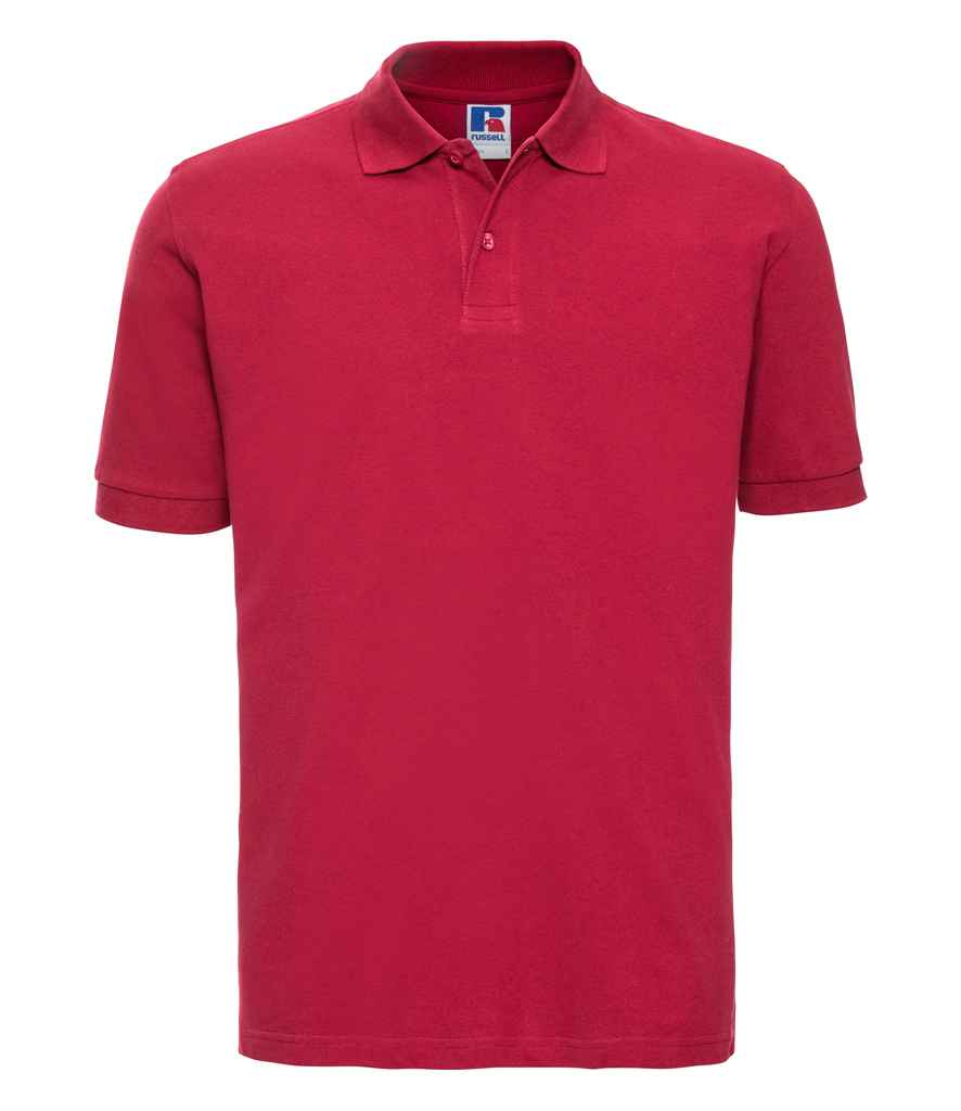 Russell Classic Cotton Piqué Polo Shirt in Classic Red by Russell — Custom branded clothing by Print Press, featuring premium embroidery produced in our specialist print lab in the UK.