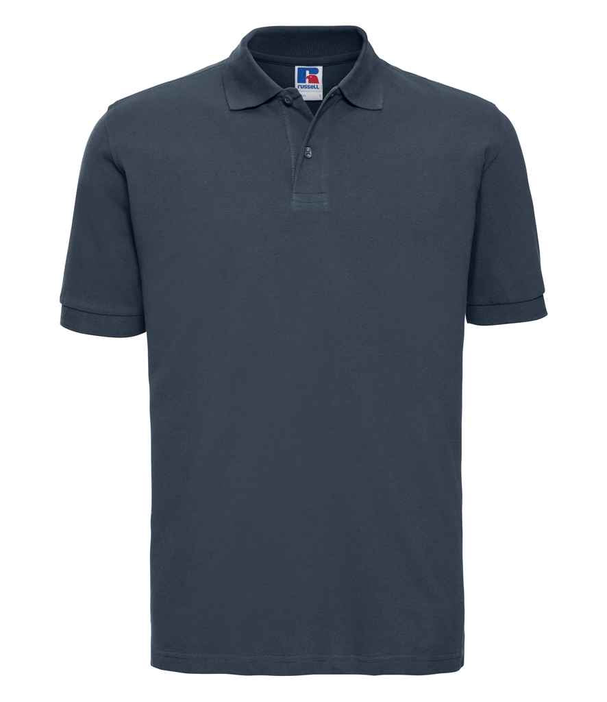 Russell Classic Cotton Piqué Polo Shirt in French Navy by Russell — Custom branded clothing by Print Press, featuring premium embroidery produced in our specialist print lab in the UK.