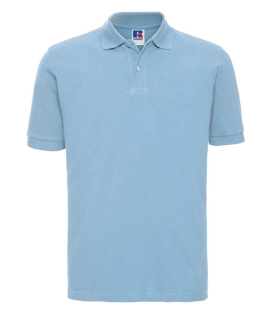 Russell Classic Cotton Piqué Polo Shirt in Sky Blue by Russell — Custom branded clothing by Print Press, featuring premium embroidery produced in our specialist print lab in the UK.