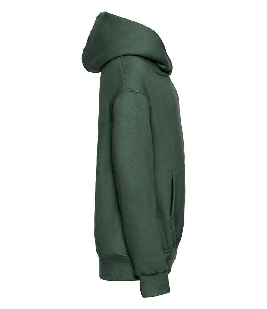Russell Schoolgear Kids Hooded Sweatshirt in by Russell — Custom branded clothing by Print Press, featuring premium embroidery produced in our specialist print lab in the UK.