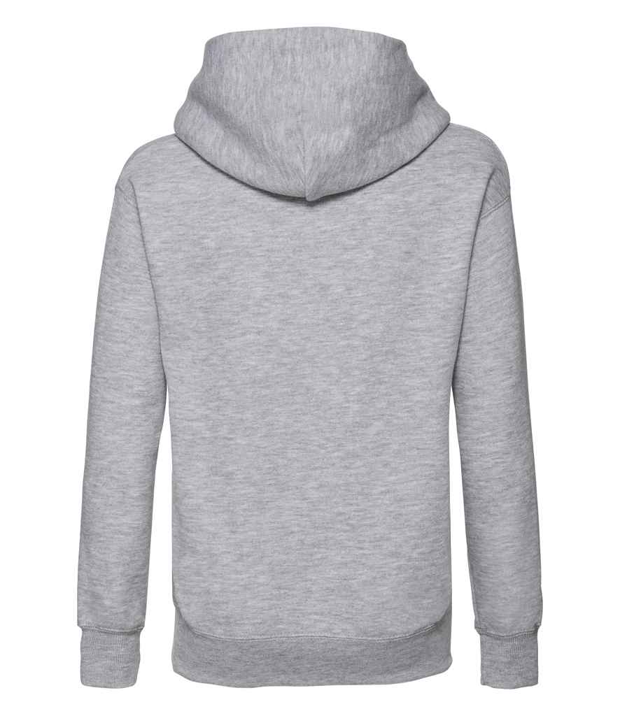Russell Schoolgear Kids Hooded Sweatshirt in by Russell — Custom branded clothing by Print Press, featuring premium embroidery produced in our specialist print lab in the UK.