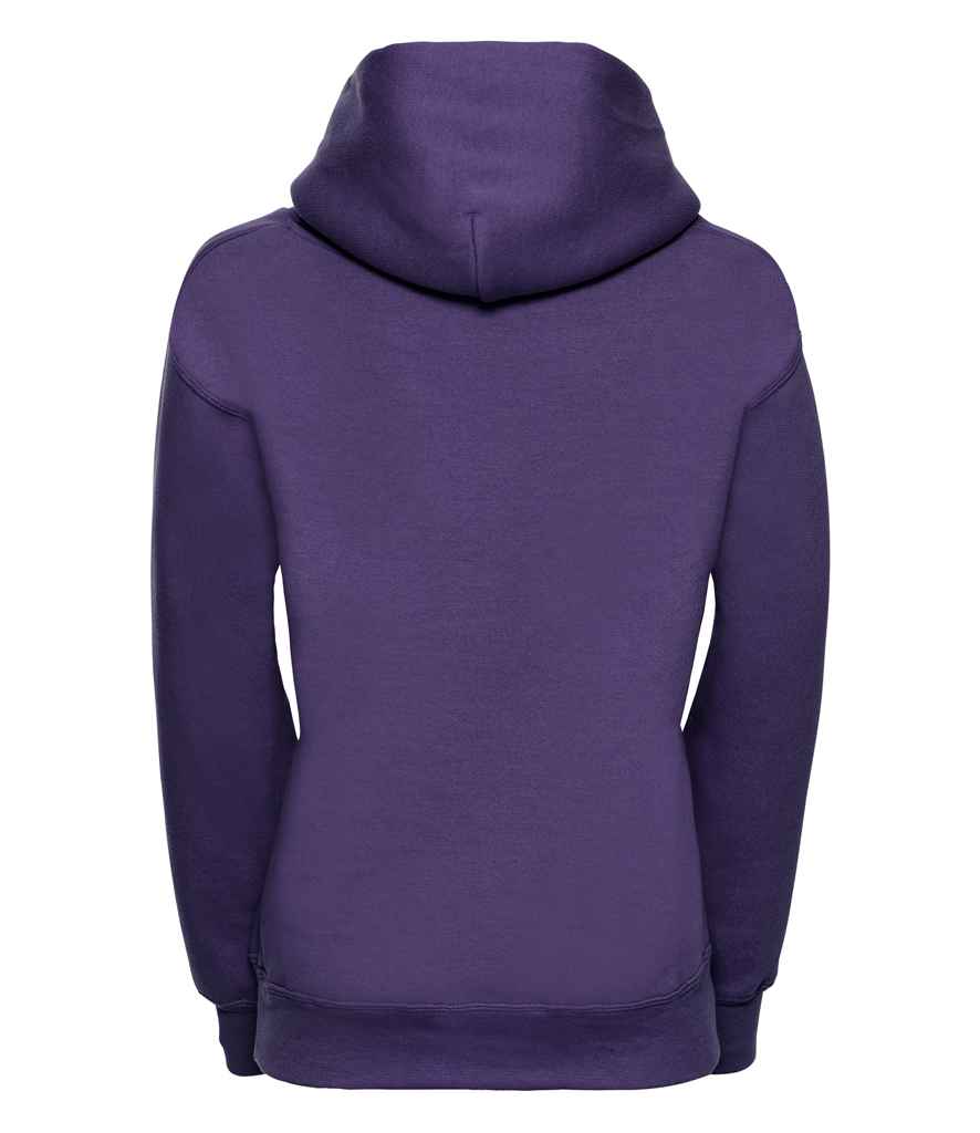 Russell Schoolgear Kids Hooded Sweatshirt in by Russell — Custom branded clothing by Print Press, featuring premium embroidery produced in our specialist print lab in the UK.