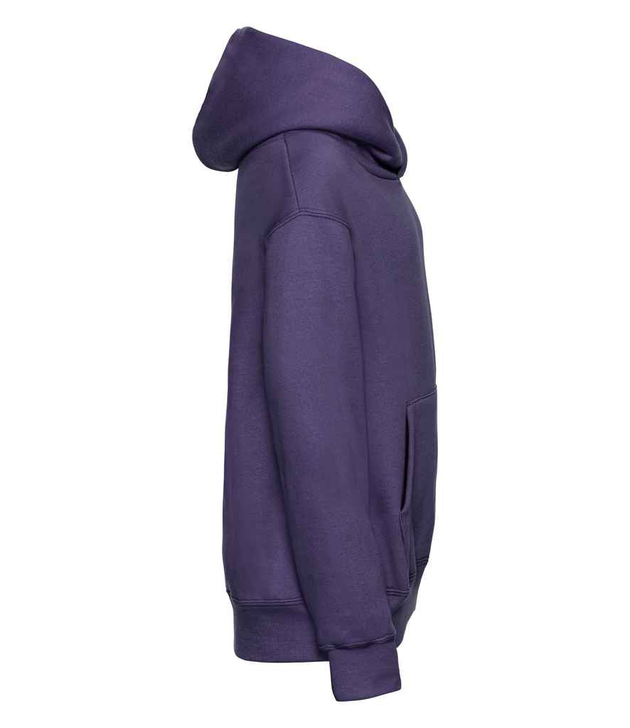 Russell Schoolgear Kids Hooded Sweatshirt in by Russell — Custom branded clothing by Print Press, featuring premium embroidery produced in our specialist print lab in the UK.